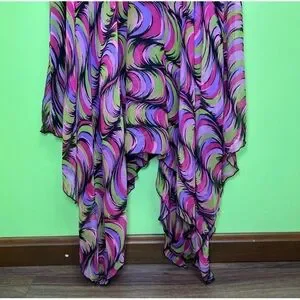 Betsey Johnson | Dresses | Betsey Johnson Vintage Multicolored Silk  Asymmetric Sleeveless Dress Size L | Poshmark